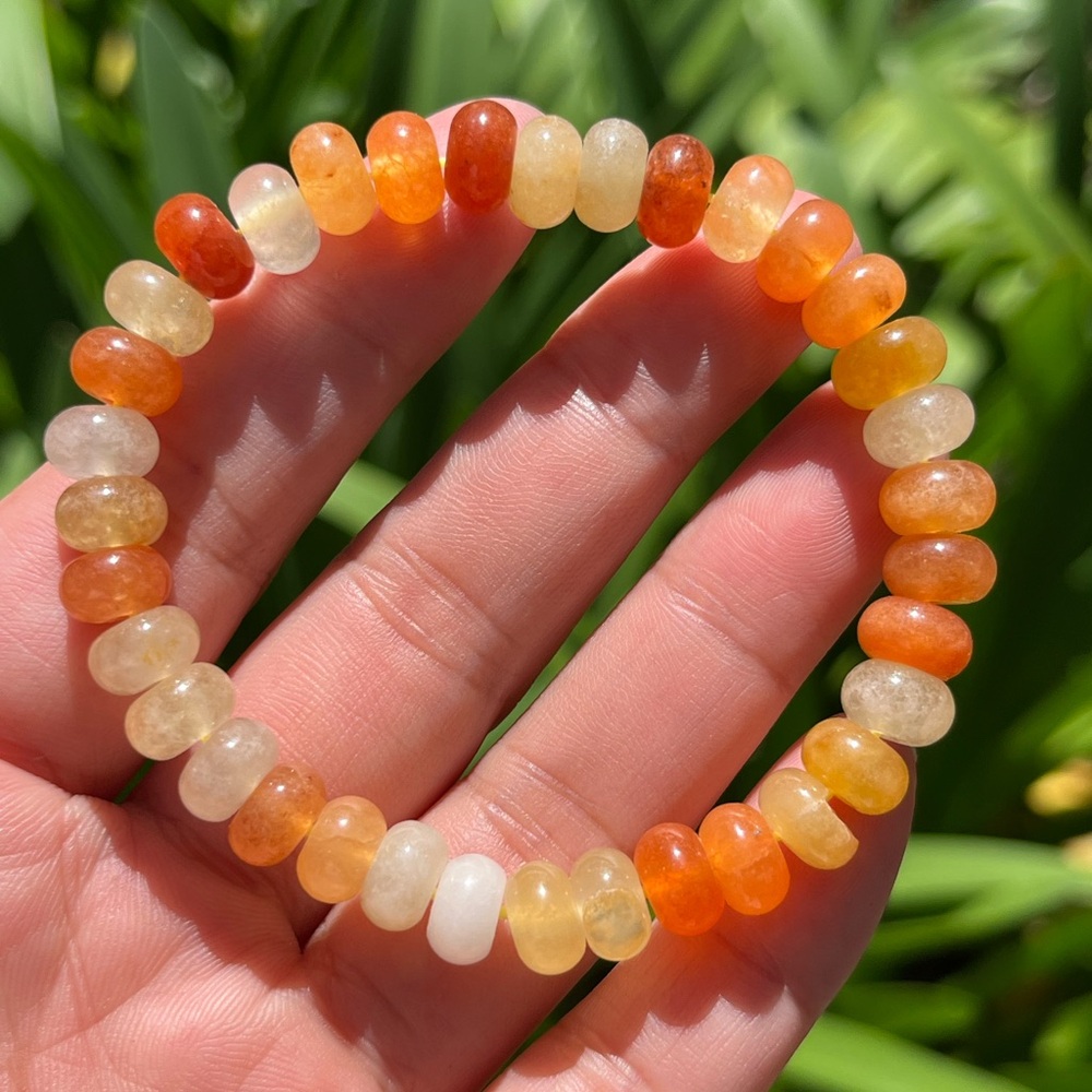 8mm stretchable donut‎ orange aventurine bracelet